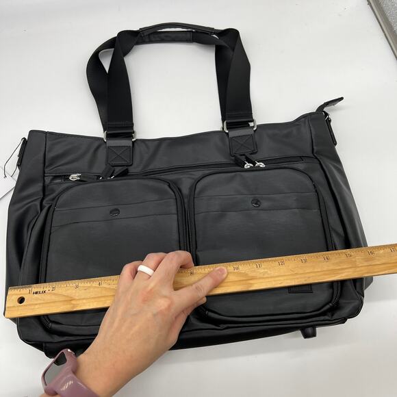 IHKWIP Cargo Catchall Tote with Two Crossbody	Straps Metallic Black - Picture 8 of 10